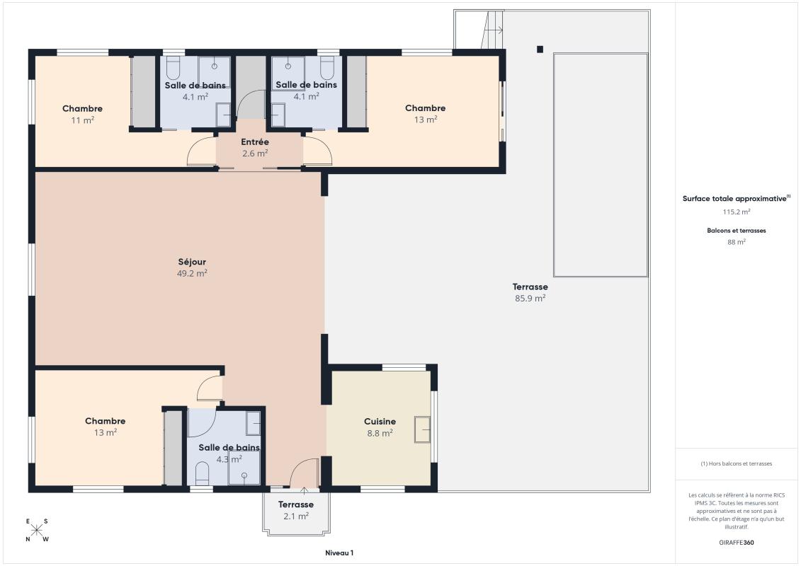 plan villa 99 étage principal